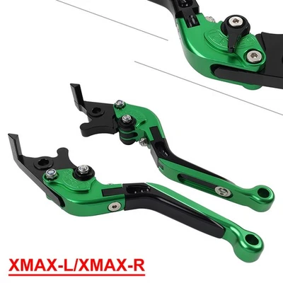Palanca de embrague de freno plegable CNC verde para Yamaha XMAX125/250/300/400 2015-2022 Foto 1 de 4