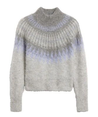 Nuevo con etiquetas Suéter Banana Republic Fairisle en Gris Jaspeado Alpaca Difusa Pullover L Foto 1 de 4