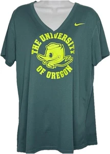 Camiseta Nike para mujer XL verde Dri-Fit University Of Oregon Ducks cuello en V - Imagen 1 de 9