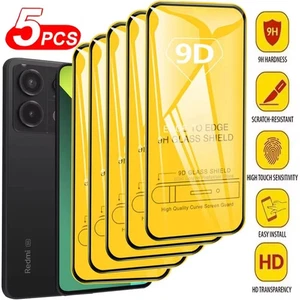 5PCS 9D Full Cover Tempered Glass Screen Protector for Compatible Xiaomi Redm... - Picture 1 of 6