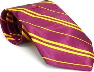 Lila gelb gestreiftes Buch Tag Zauberer Gryffindor Schule Kostüm breite Krawatte - Bild 1 von 5