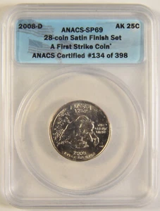 2008-D Alaska State Quarter ANACS SP-69 First Strike Satin Finish #134 - Picture 1 of 2