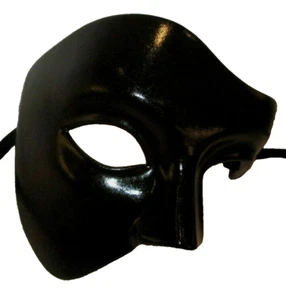 MAR5 PHANTOM OF THE OPERA MASK, HANDMADE BY ITALIAN ARTISANS, BLACK - Picture 1 of 2