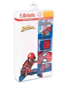 Marvel Spider-Man 5 Pack Boys Briefs Size 8 100% Cotton NEW - Picture 1 of 4