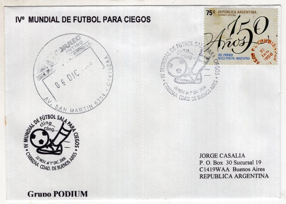 FÚTBOL PARA CIEGOS CANCELAR EN PORTADA ARGENTINA, 2006 Foto 1 de 1