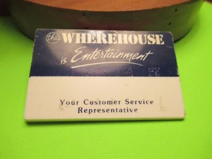 VINTAGE THE WHEREHOUSE PLATTENLADEN MITARBEITERAUSWEIS ABZEICHEN KNOPF - Bild 1 von 2