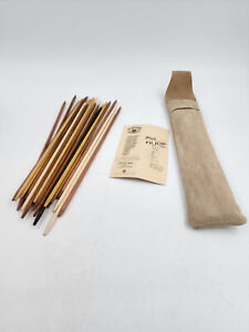 Wood Pioneer Pick Up Sticks Pouch & Instructions USA Made Channel Craft VTG