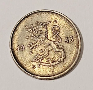 *Finlandia * 25 peniques * 1943 * Hierro * - *estado 1+* - Imagen 1 de 2