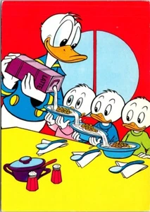 Donald Duck Huey Dewey Louie Pouring Milk On Cereal Bowls Disney postcard GP6 - Picture 1 of 2
