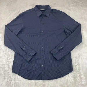 Armani Exchange Shirt Men XL Black Geometric Stretch Slim Fit Long Sleeve AX - Picture 1 of 13