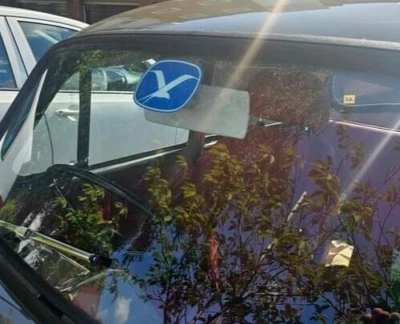 PEGATINA PARABRISAS MANN EGERTON SALES. AZUL.. Foto 1 de 4