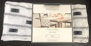 Cotton Global Table Runner - Threshold™ 72" x 14" Black/White - Picture 1 of 1