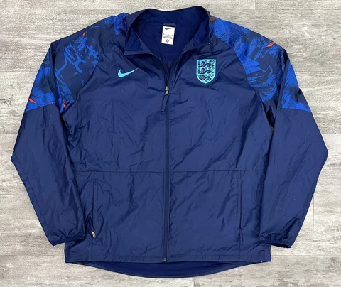 Nike England AWF Pre-Match Full Zip Soccer Jacket Blue Mens Size XL Mint Cond Cover