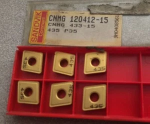 SANDVIK Coromant CNMG 433-15 120412-15 435 P35 Lathe Carbide Inserts 6 Pcs Gold - Picture 1 of 1