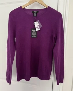 Lord & Taylor Cashmere Pullover Sweater Magenta Purple Women's Size Large P NWT - Picture 1 of 5