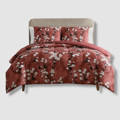 Hallmart Collectibles Red Watercolor Blossoms 2 Piece Reversible Comforter Sets - Image 1 of 3