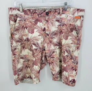 Refinery Republic Hawaii Shorts Herren 38 rosa elfenbein Blumen Bermuda Strand Freizeit - Bild 1 von 9