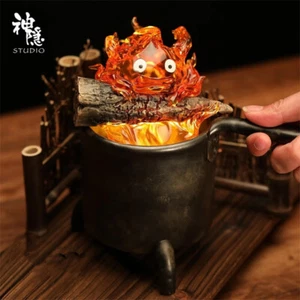 Anime Howl's Moving Castle Calcifer Resin Statue Model H21cm LED Collection Gift - Picture 1 of 18