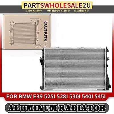 Conjunto de radiador de aluminio para BMW E39 525i 528i 530i 540i 545i sin enfriador de aceite Foto 1 de 4
