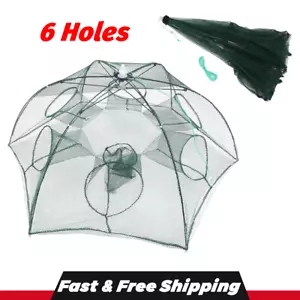 Fishing Bait Trap Crab Net Crawdad Shrimp Cast Dip Cage Fish Minnow Foldable NEW - Picture 1 of 11