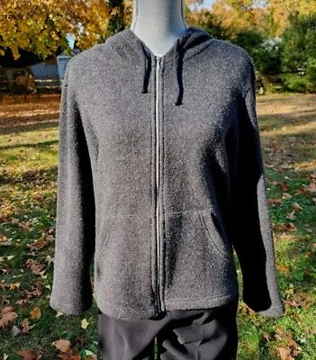 Suéter para mujer Banana Republic gris carbón mezcla de lana cremallera sudadera con capucha mediana Italia Foto 1 de 4