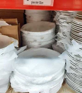 12" White Glass Dinner Plate – Flat Serving Dish for Parties, Events & Home Use - Picture 1 of 2