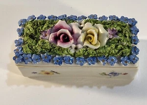 VTG GERMANY Trinket Box PORCELAIN Maximalist Cottage Core Granny core Dresser - Picture 1 of 7
