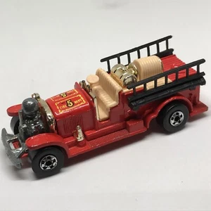 Hot Wheels 1 Old Number 5 Fire Engine 1980/1982 Red Blackwall - Made In Malaysia - Picture 1 of 10