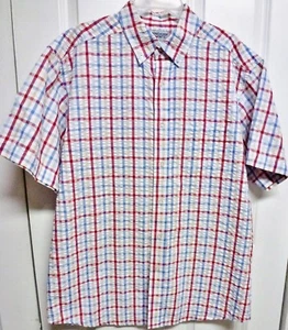 Camicia casual Windham Pointe multicolore stampa a quadri pieghettata uomo taglia L - Foto 1 di 4