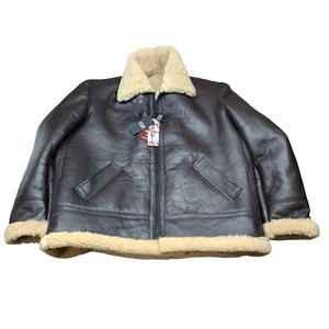Giacca pilota bomber da volo uomo B3 marrone vera pelle di pecora (3XL) taglia - Foto 1 di 3