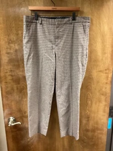 Women  "Banana Republic" brown/blk plaid pattern, slacks. Size 14 - Picture 1 of 2