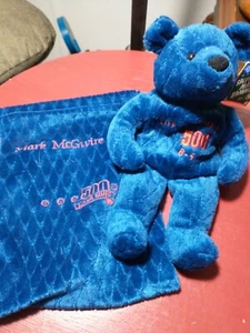 Salvino's Bammers MARK McGWIRE#25 ~ 500 Home Runs Blue Beanie Plush Bear in Bag - Picture 1 of 6