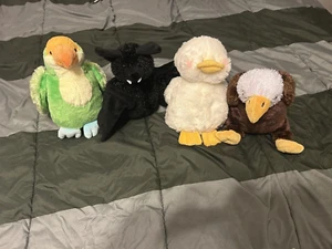 Webkinz Birds Collection (Lot of 4) - Parakeet, Bat, Eagle, & Duck - NO CODE - Picture 1 of 5