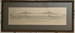 Die Brooklyn Bridge Schaltplan gerahmt eröffnet 24. Mai 1883 John Roebling CE - Bild 1 von 16