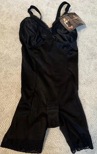 NWT - Va Bien 1292 Minus Touch Vintage Black Bodysuit with Legs Sz 42C - NEW - Picture 1 of 6