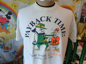 Camiseta De Colección Católicos vs Convictos 3 Notre Dame Luchando Irlandés vs Miami 1990 XL - Imagen 1 de 8