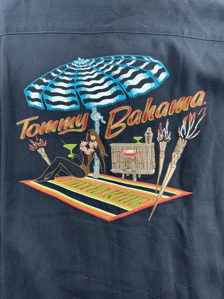 Tommy Bahama Mens Short Sleeve Silk Camp Shirt XXL Embroidered Patio King 2XL - Image 1 of 4