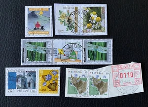Lot de 10 timbres de Suisse années diverses - Sur Fragment - Briefmarken Z75 - Foto 1 di 1