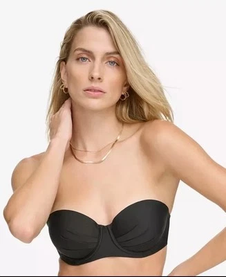 Top de bikini para mujer Calvin Klein moldeado con aros Balconette, negro, M Foto 1 de 4
