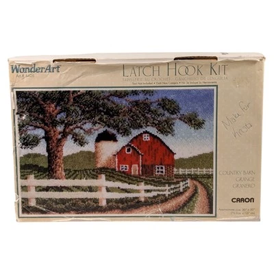Vintage Caron Wonderart Latch Hook Kit "Country Barn"  30X50 Complete - Image 1 of 4