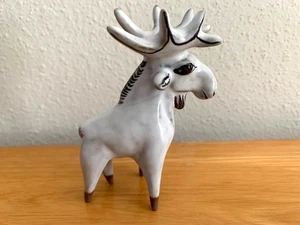 Arabia Finland White Moose Figurine by Anja Juurikkala Mid Century Modern HTF - Picture 1 of 7