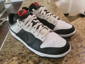 Nike Dunk Low Sneakers Custum 2024 Panda Black White Red Shoes EUC Men Sz. 11.5 - Picture 1 of 12