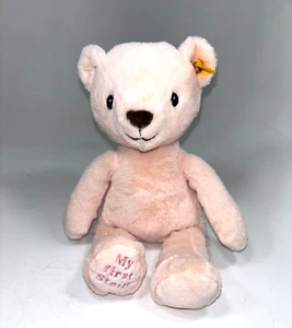 Steiff My First Steiff Baby Teddy Bear 10" Soft Pink With Ear Tag Pristine - Picture 1 of 5