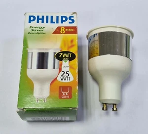 1x 7W (=25W) Philips Long Barrel Neck GU10 CFL Reflector Downlight Light Bulb - Picture 1 of 3
