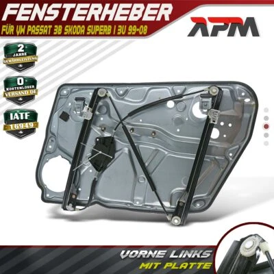Fensterheber Elektrisch mit Platte Vorne Links für VW Passat 3B Skoda Superb - Bild 1 von 4