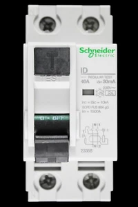 SCHNEIDER 40 AMP 30mA DOUBLE POLE RCCB RCD TYPE A 23358 ID - Picture 1 of 7