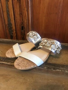 Guilhermina Anthropologie Hochzeit flache Sandalen Diamant verziert Größe 6  - Bild 1 von 7