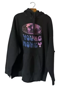 AE X Young Money Hoodie Size LargeDrop Shoulder Fit Lil Wayne Black Streetwear - Picture 1 of 12