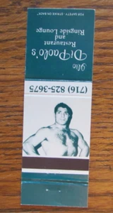 WRESTLING MATCHBOOK COVER: WRESTLER ILIO DI PAOLO BLASDELL NY EMPTY MATCHCOVER A - Picture 1 of 2