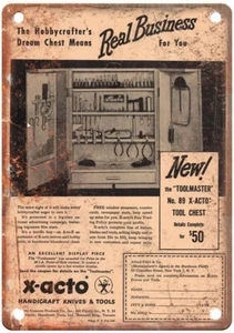 Vintage 1947 X-Acto Handicraft Knives & Tools Ad Reproduction Metal Sign Z240 - Picture 1 of 1
